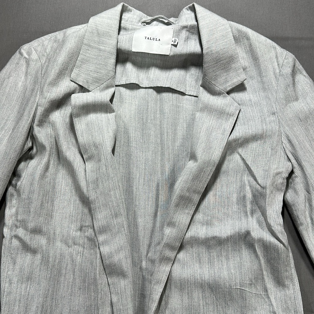 Talula Aritzia Kent Lightweight Open-Front Blazer, Heather Gray - Womens 0 - Picture 3 of 14